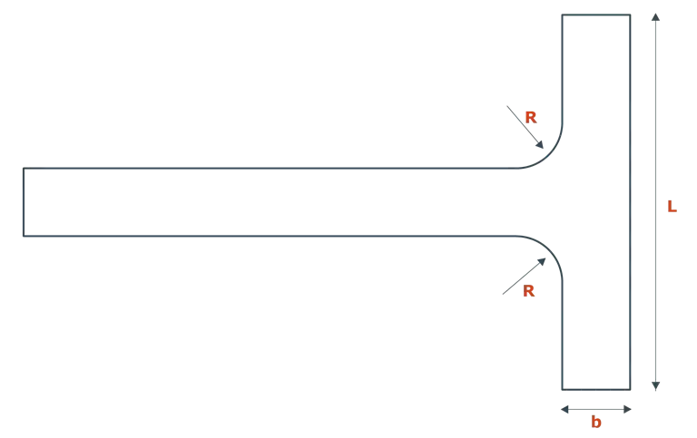 Tegningen viser en principskitse for en vendeplads udformet som et symmetrisk hammerhoved.