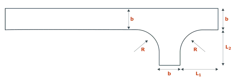 Tegningen viser en principskitse for en vendeplads udformet som et asymmetrisk hammerhoved.
