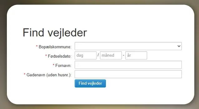 Billede af login Find Vejleder