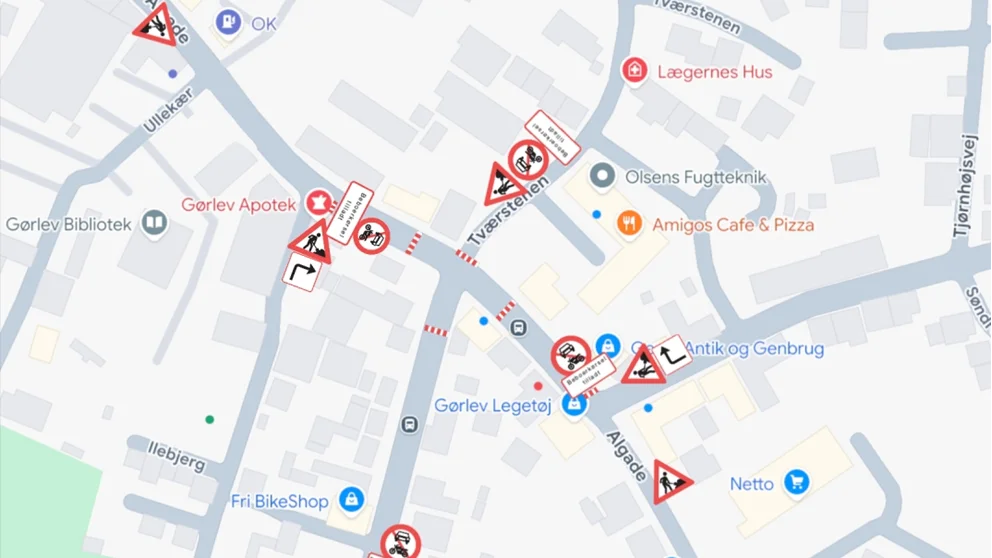 Kort over spærret kryds